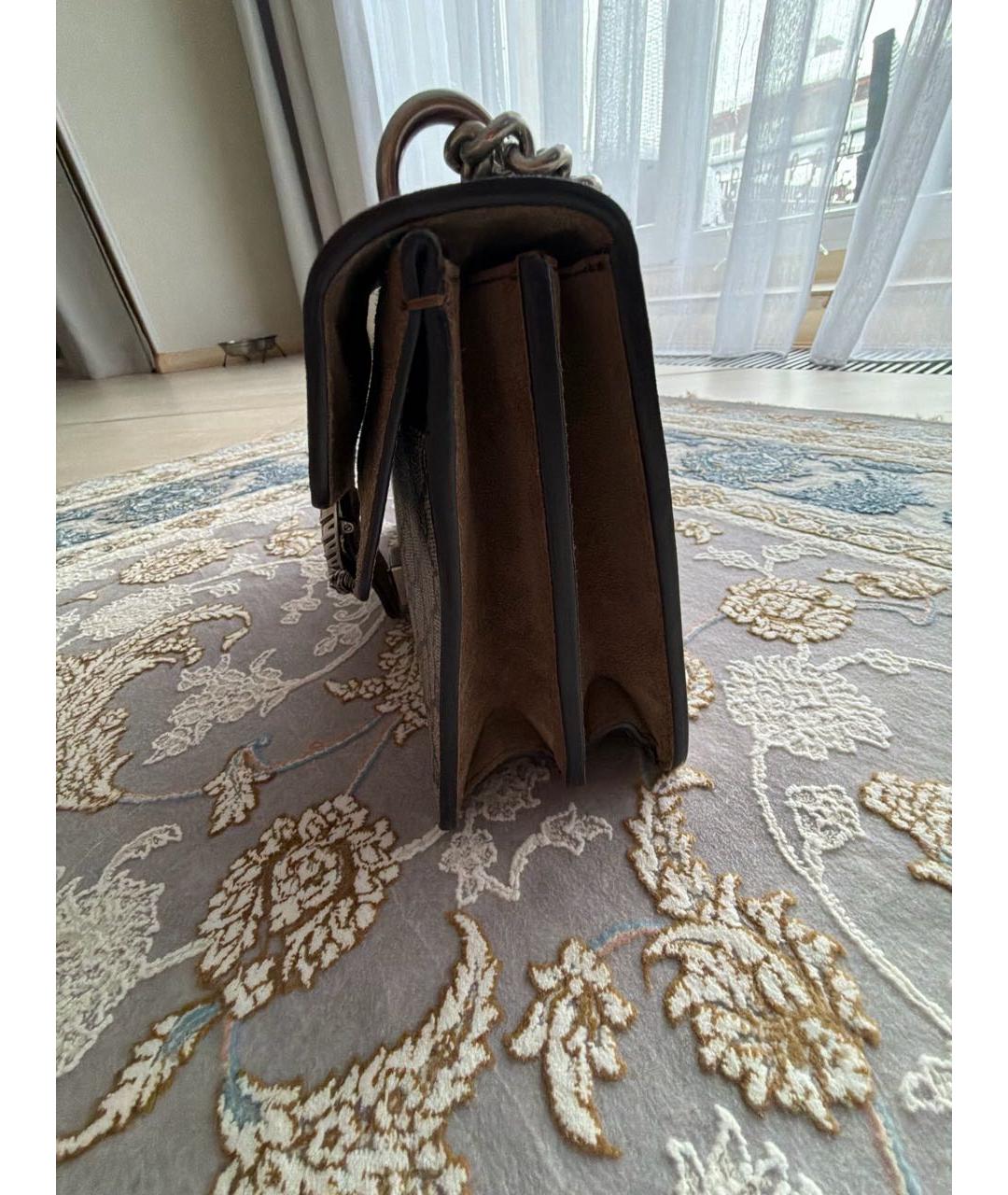 GUCCI Бежевая замшевая сумка с короткими ручками, фото 2