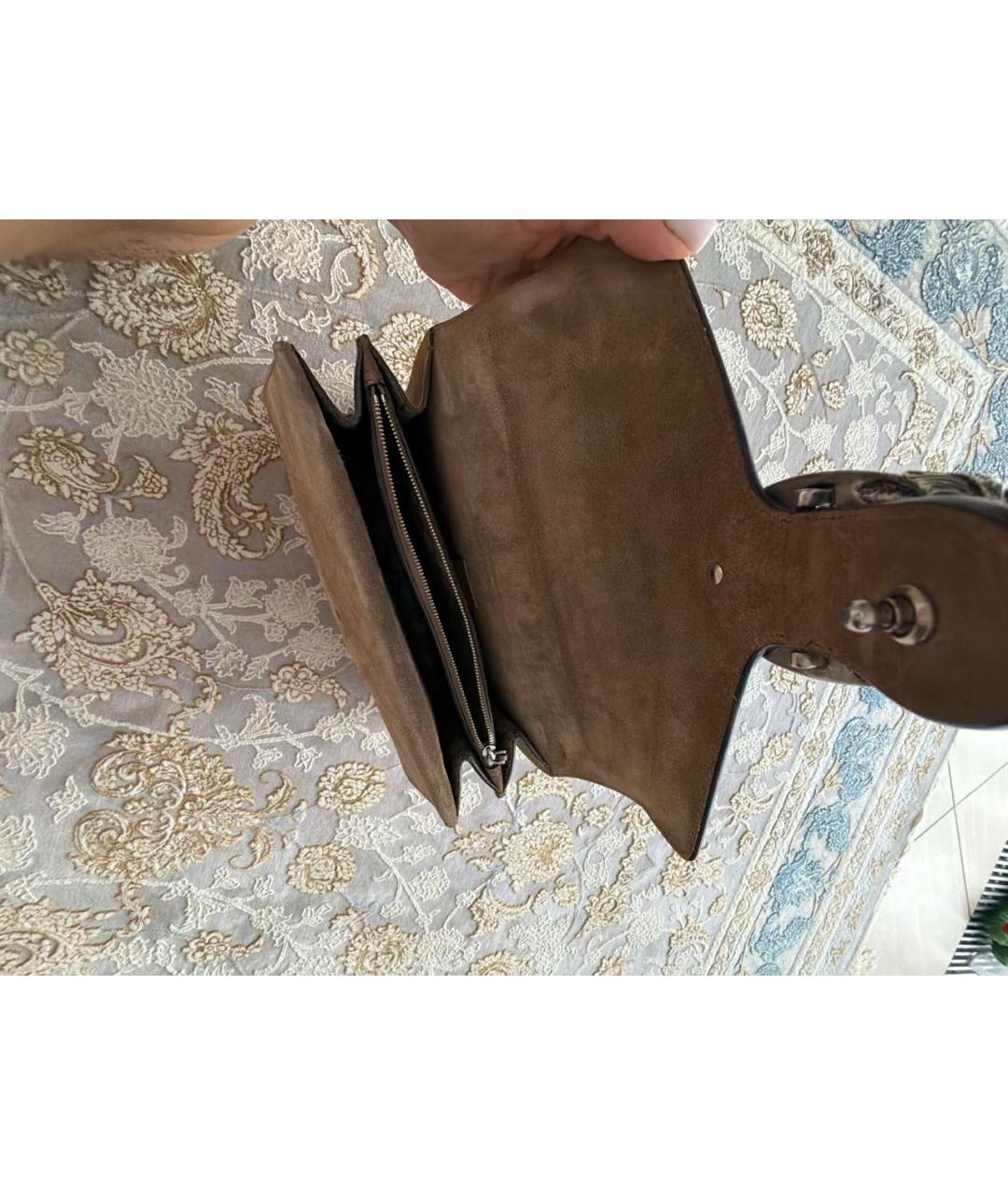 GUCCI Бежевая замшевая сумка с короткими ручками, фото 4