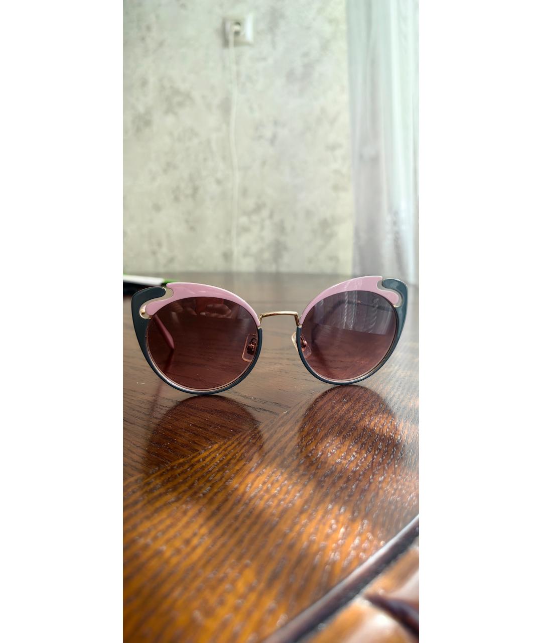 MIU MIU Розовые металлические солнцезащитные очки, фото 5