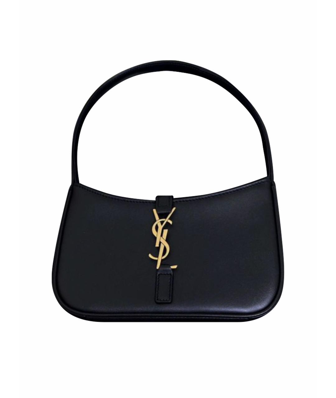 SAINT LAURENT Черная кожаная сумка с короткими ручками, фото 1