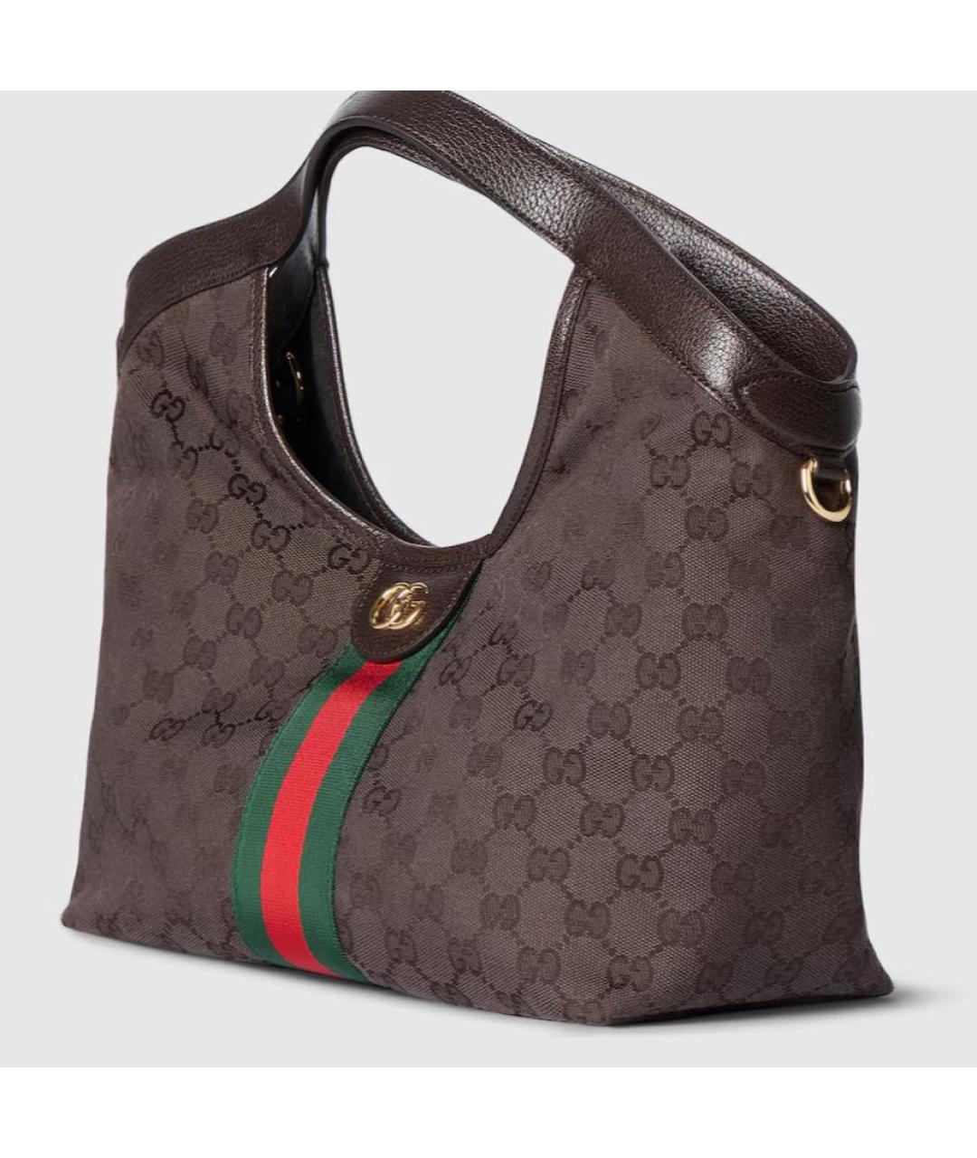 GUCCI Коричневая тканевая сумка через плечо, фото 5