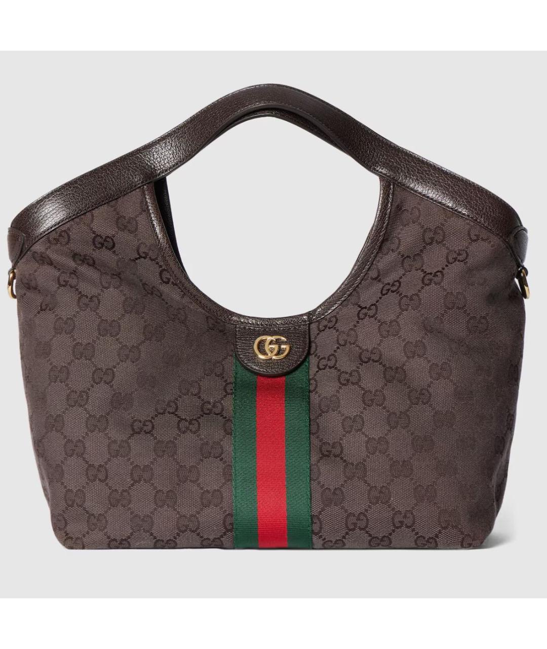 GUCCI Коричневая тканевая сумка через плечо, фото 6