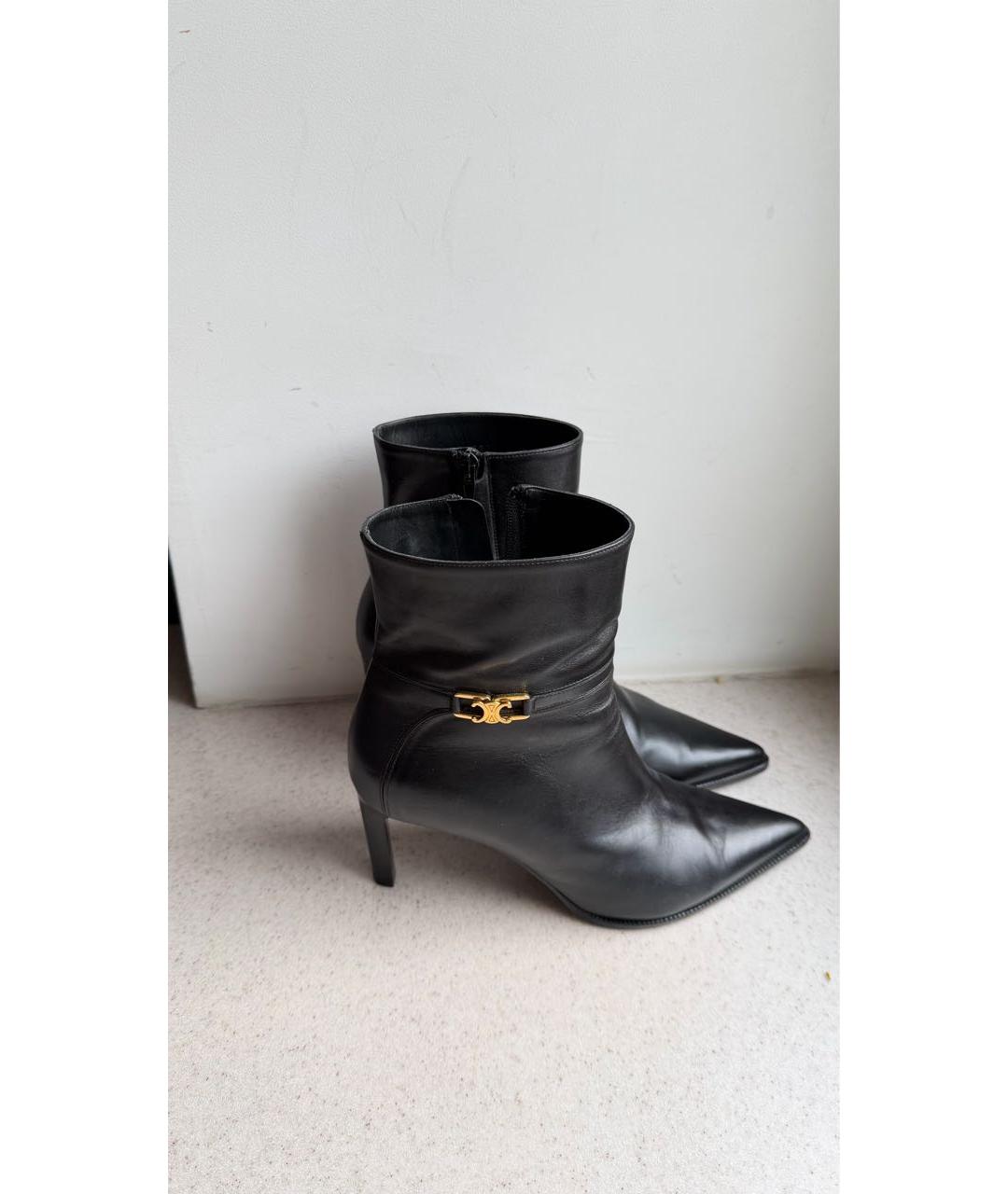 CELINE Черные кожаные ботильоны, фото 7