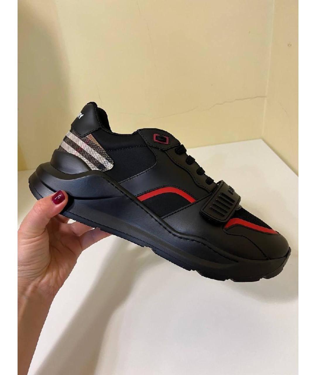 BURBERRY Черные низкие кроссовки / кеды, фото 8