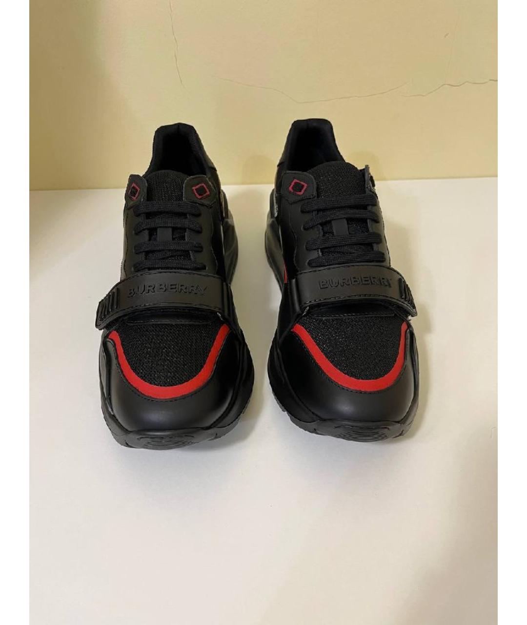 BURBERRY Черные низкие кроссовки / кеды, фото 2