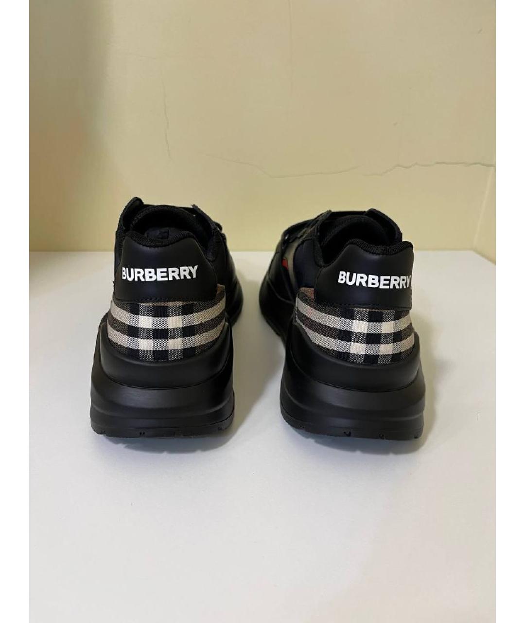 BURBERRY Черные низкие кроссовки / кеды, фото 4