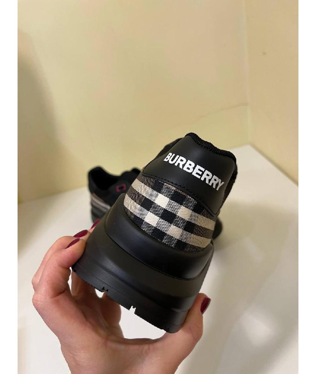 BURBERRY Черные низкие кроссовки / кеды, фото 7