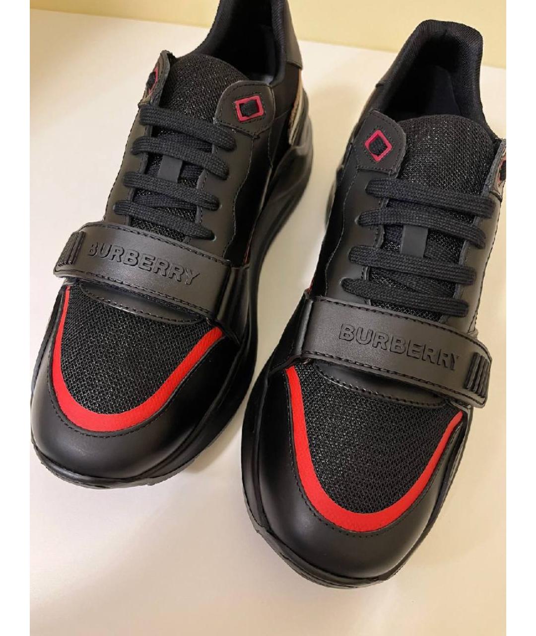 BURBERRY Черные низкие кроссовки / кеды, фото 5