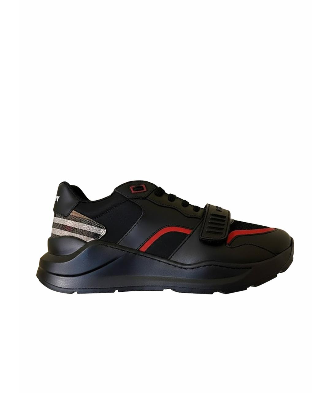 BURBERRY Черные низкие кроссовки / кеды, фото 1