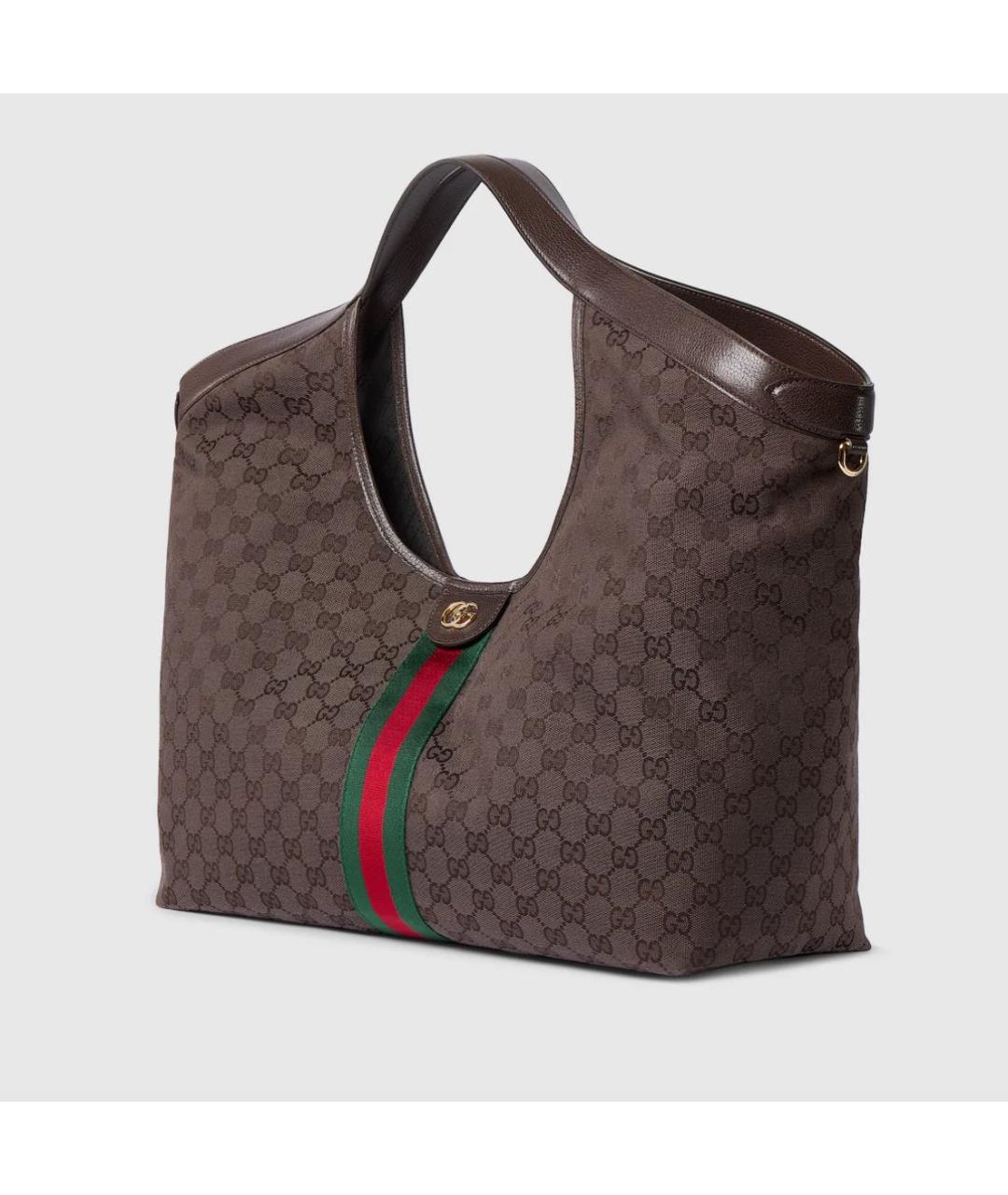 GUCCI Коричневая тканевая сумка через плечо, фото 2