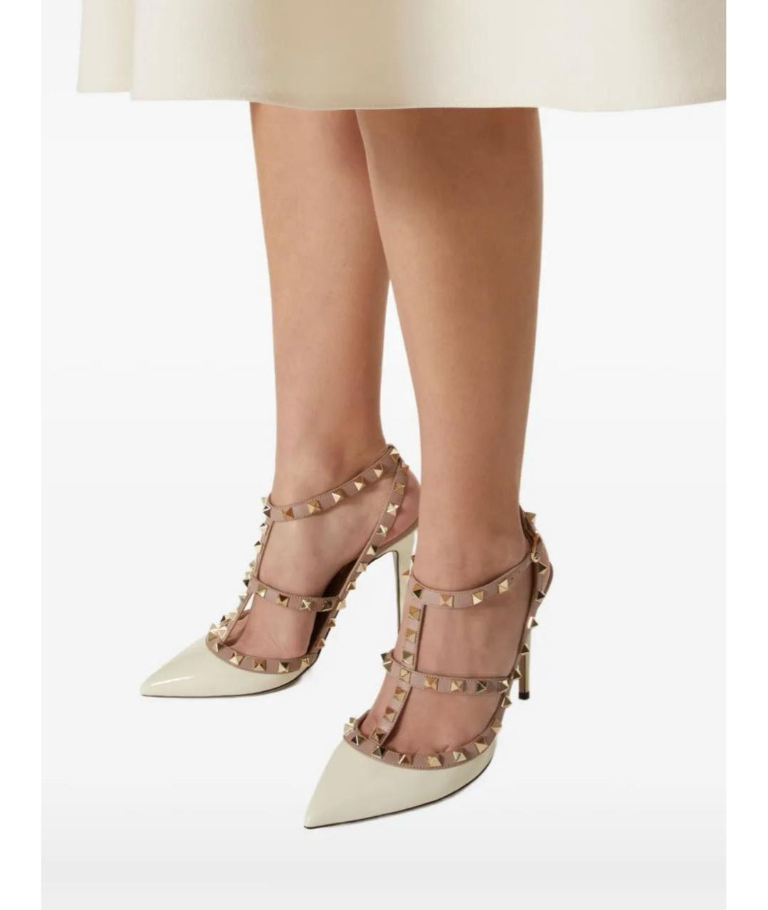 VALENTINO Бежевые туфли из лакированной кожи, фото 7