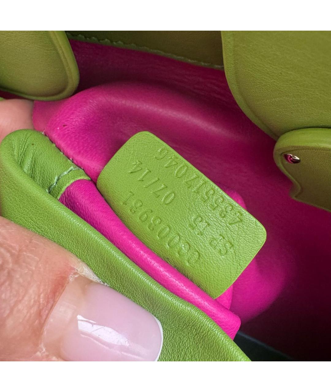 RALPH LAUREN Зеленая кожаная сумка с короткими ручками, фото 6