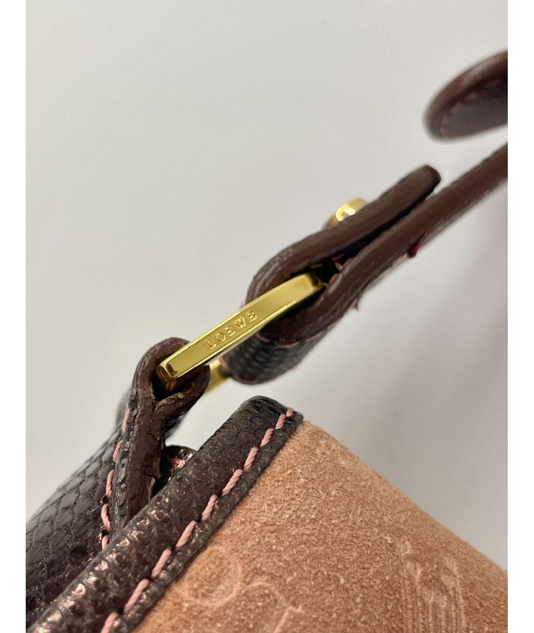 LOEWE Коралловая замшевая сумка с короткими ручками, фото 6