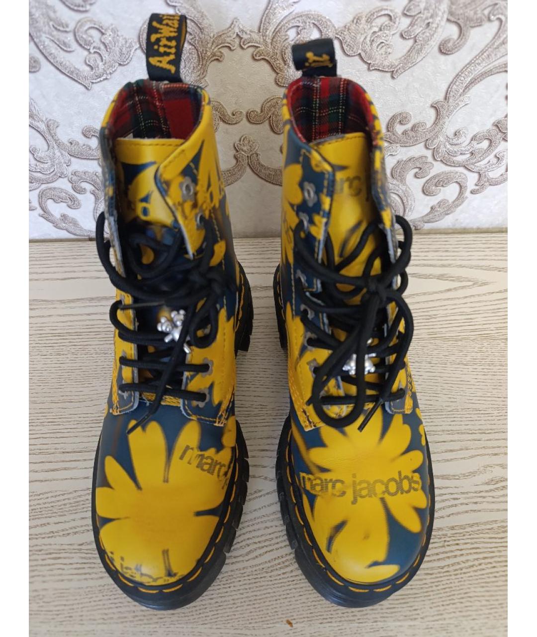 MARC JACOBS Горчичные кожаные ботинки, фото 2