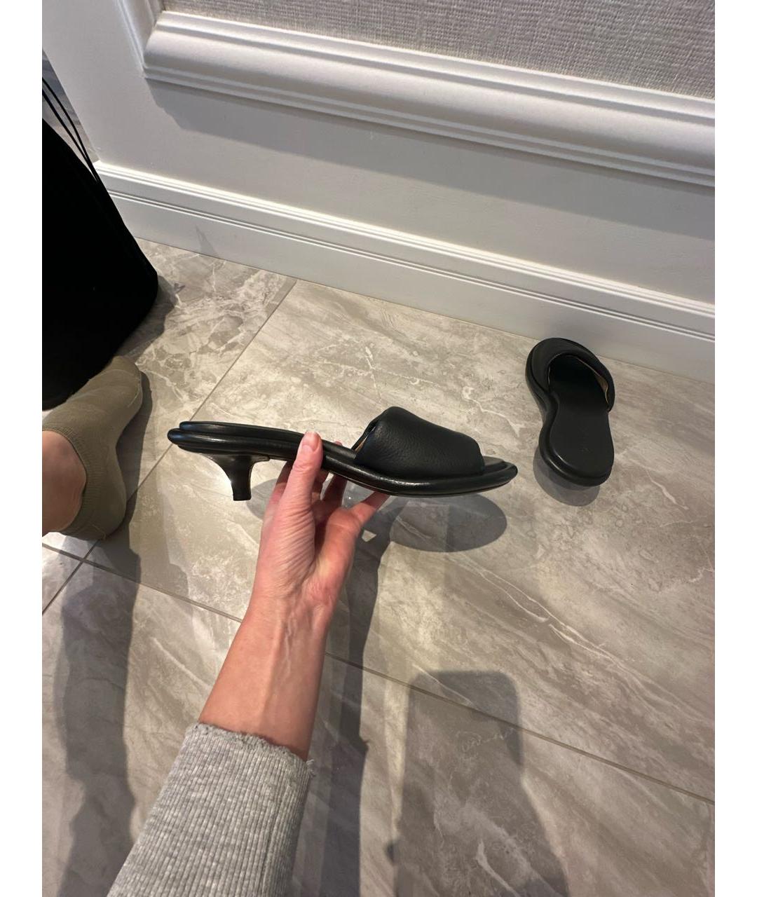 MARSELL Черные кожаные мюли, фото 6