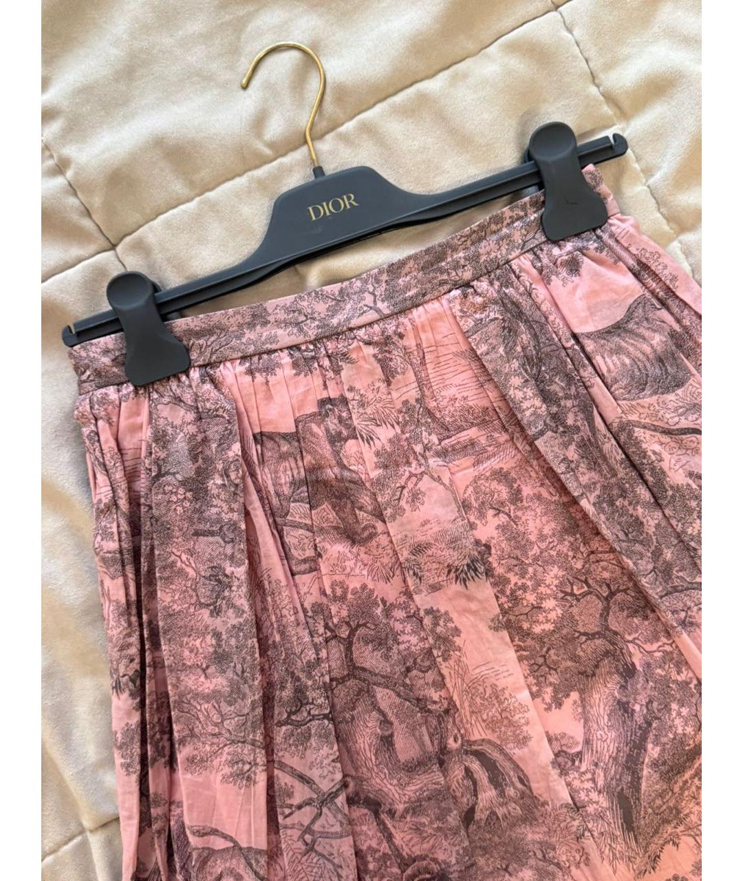 CHRISTIAN DIOR Розовая шелковая юбка макси, фото 5