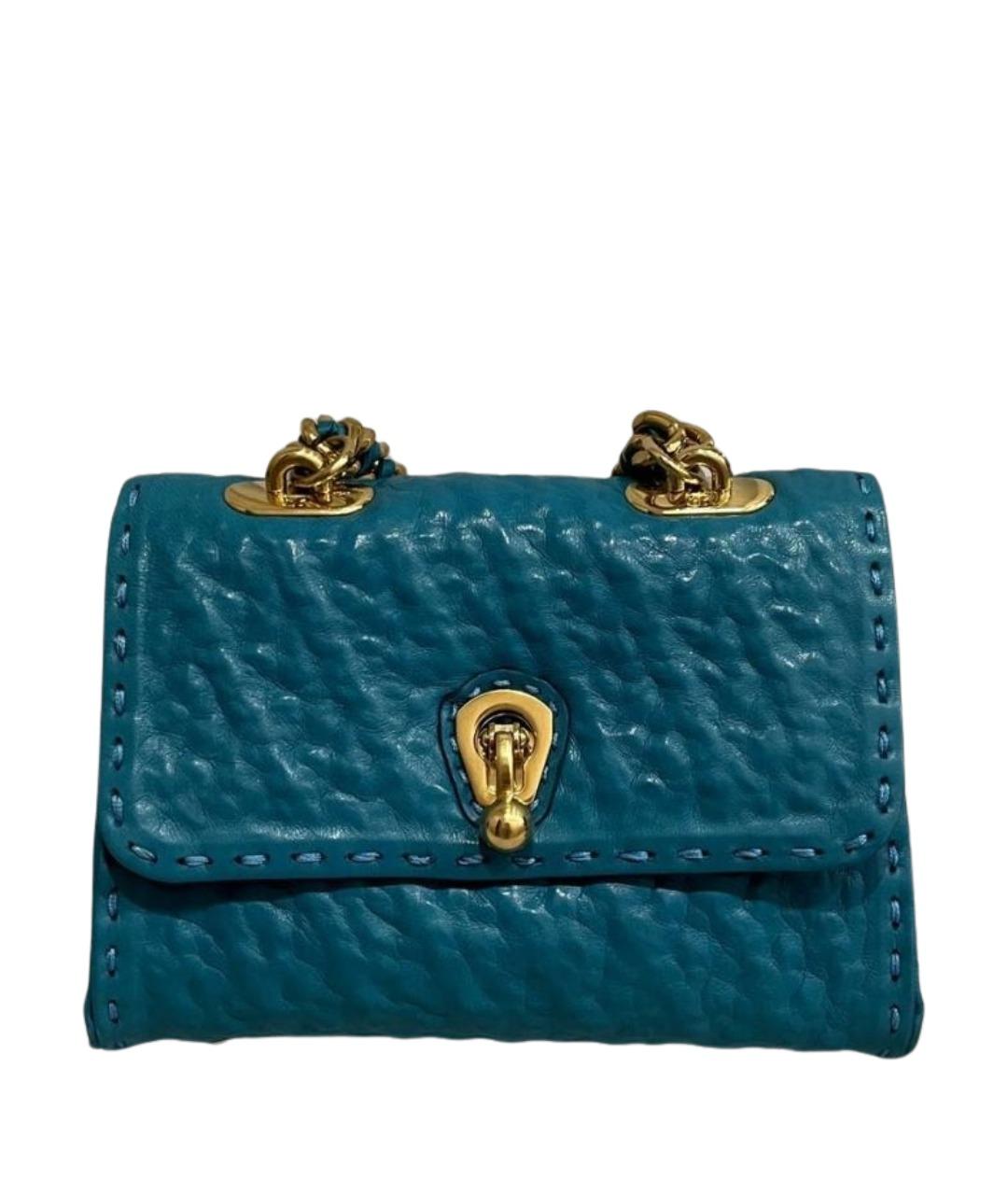 ERMANNO SCERVINO Бирюзовая кожаная сумка через плечо, фото 1