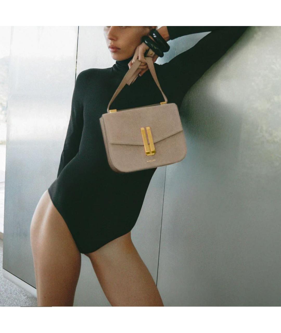 DEMELLIER Бежевая замшевая сумка через плечо, фото 2