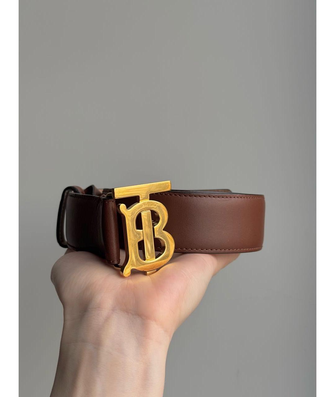BURBERRY Коричневый кожаный ремень, фото 6