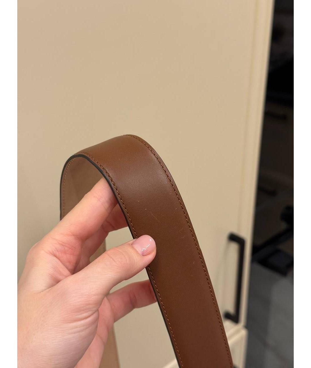 BURBERRY Коричневый кожаный ремень, фото 4
