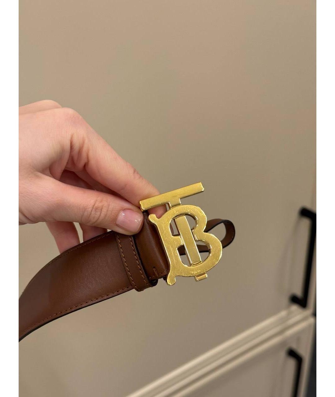 BURBERRY Коричневый кожаный ремень, фото 5