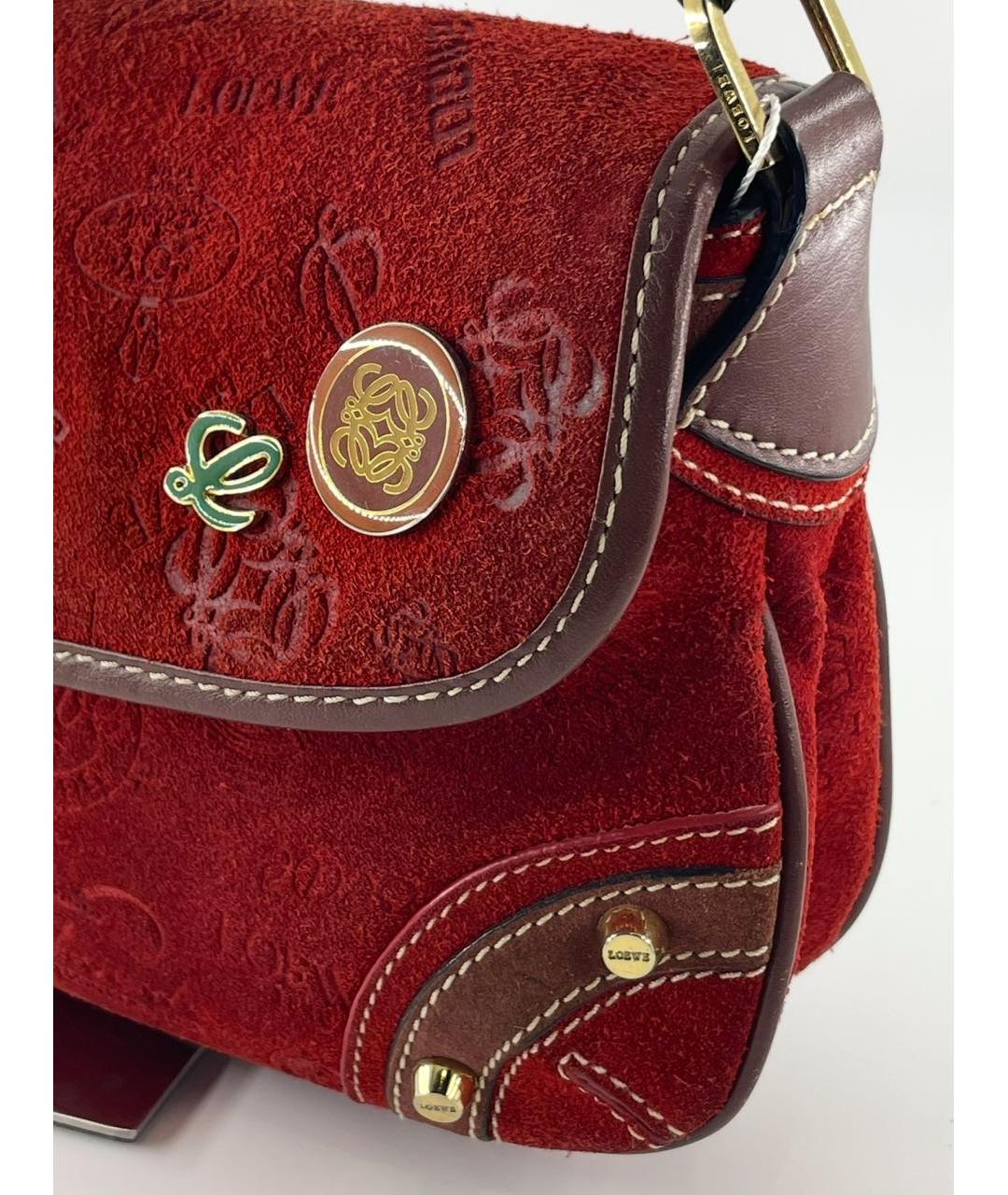 LOEWE Красная замшевая сумка через плечо, фото 3