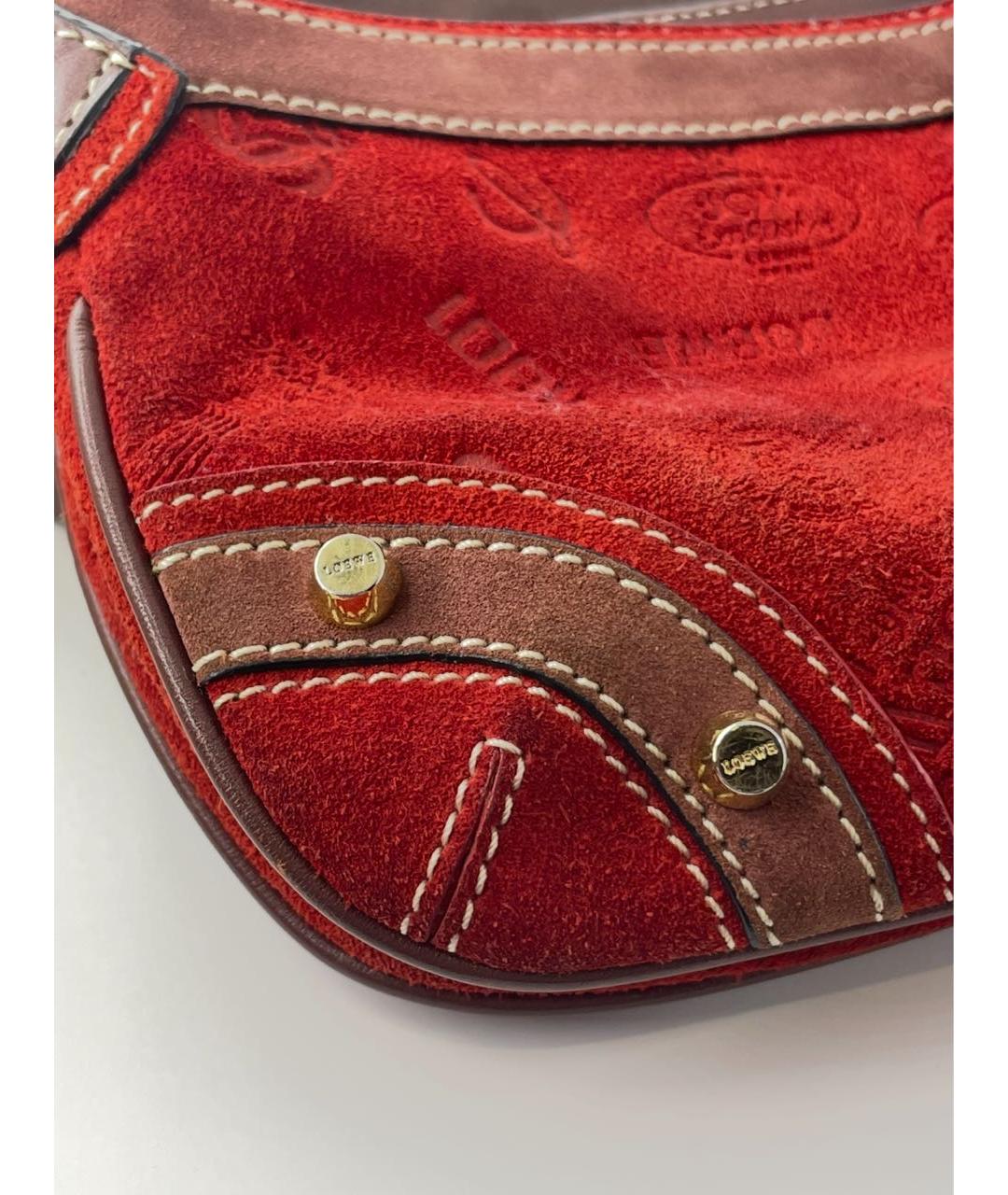 LOEWE Красная замшевая сумка через плечо, фото 7