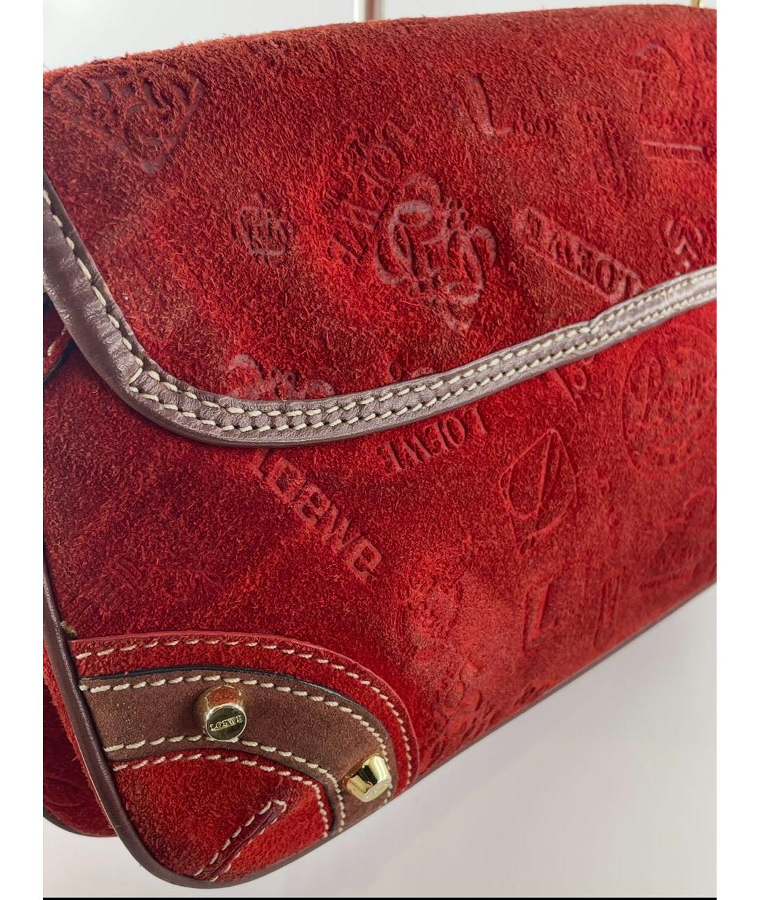 LOEWE Красная замшевая сумка через плечо, фото 4