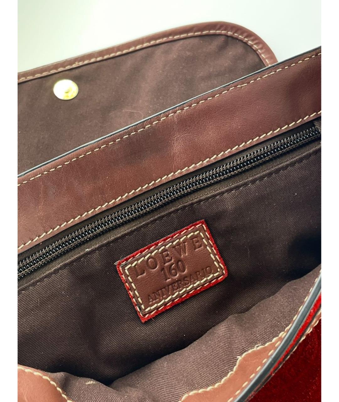 LOEWE Красная замшевая сумка через плечо, фото 6