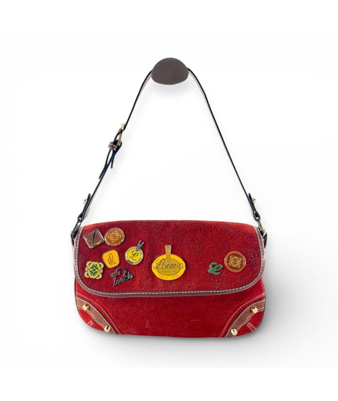 LOEWE Красная замшевая сумка через плечо, фото 9