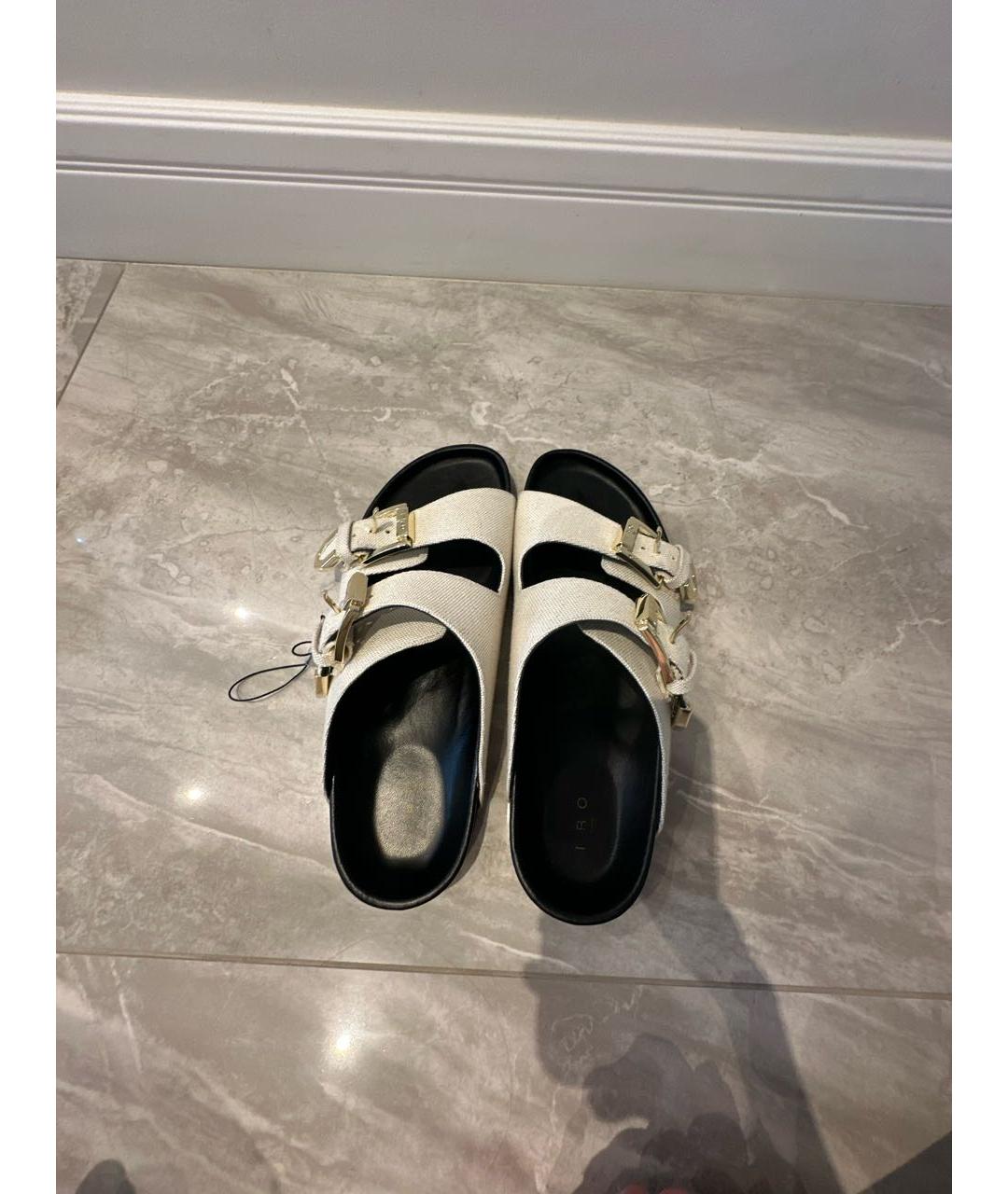 IRO Бежевые текстильные сандалии, фото 3