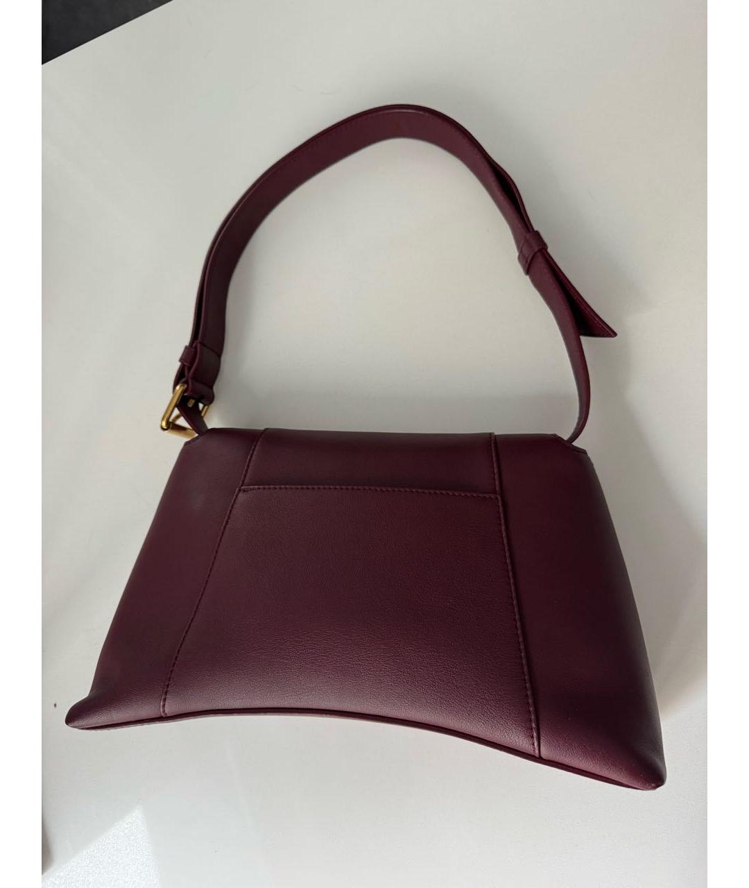 BALENCIAGA Бордовая кожаная сумка через плечо, фото 3