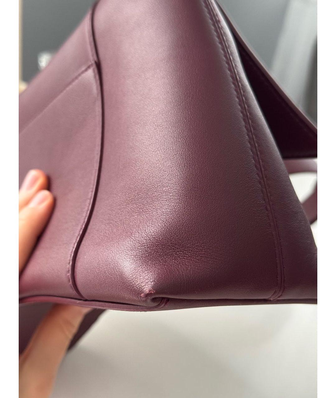 BALENCIAGA Бордовая кожаная сумка через плечо, фото 8