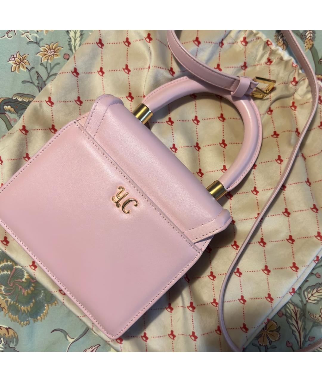 ULYANA SERGEENKO Розовая кожаная сумка через плечо, фото 4