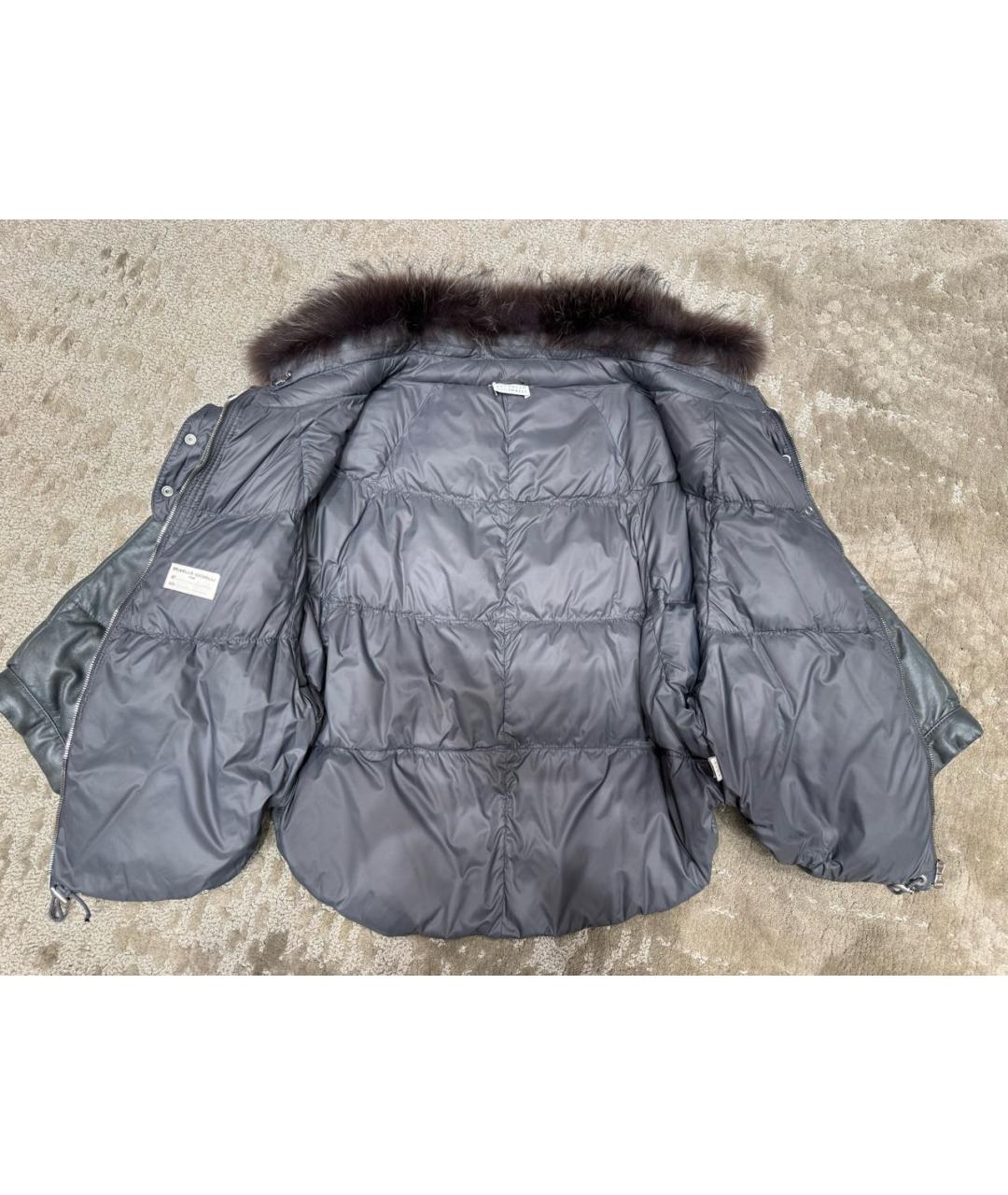 BRUNELLO CUCINELLI Зеленая кожаная куртка, фото 3