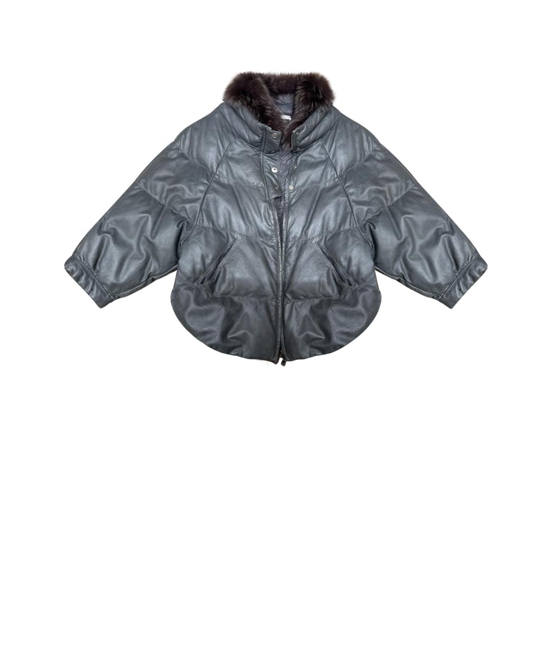 BRUNELLO CUCINELLI Зеленая кожаная куртка, фото 1