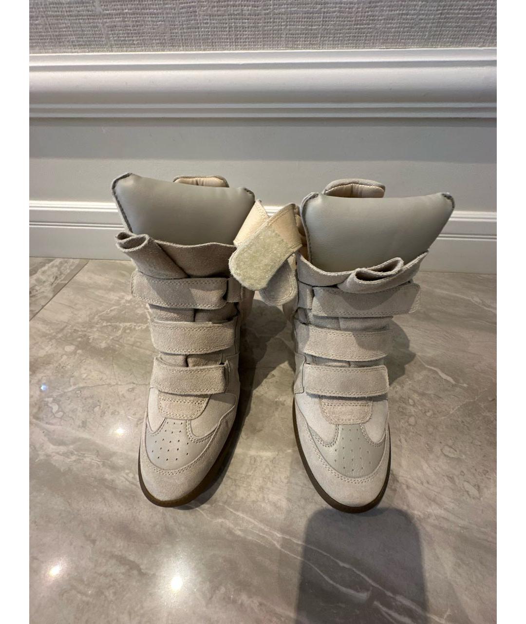 ISABEL MARANT Бежевые замшевые кроссовки, фото 2