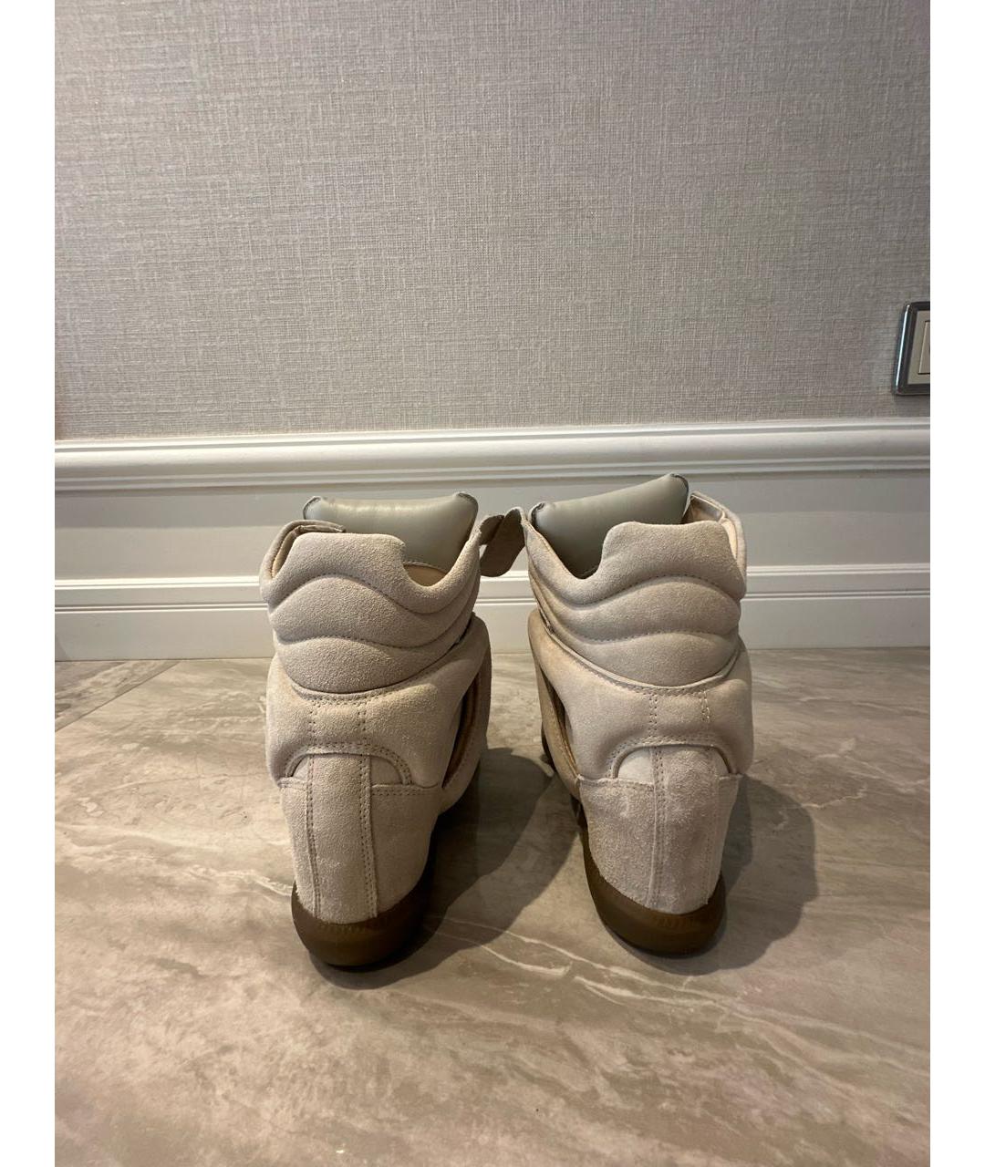 ISABEL MARANT Бежевые замшевые кроссовки, фото 4