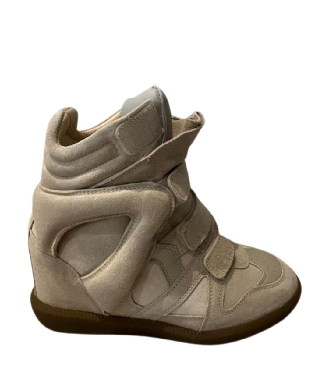 ISABEL MARANT Бежевые замшевые кроссовки, фото 1