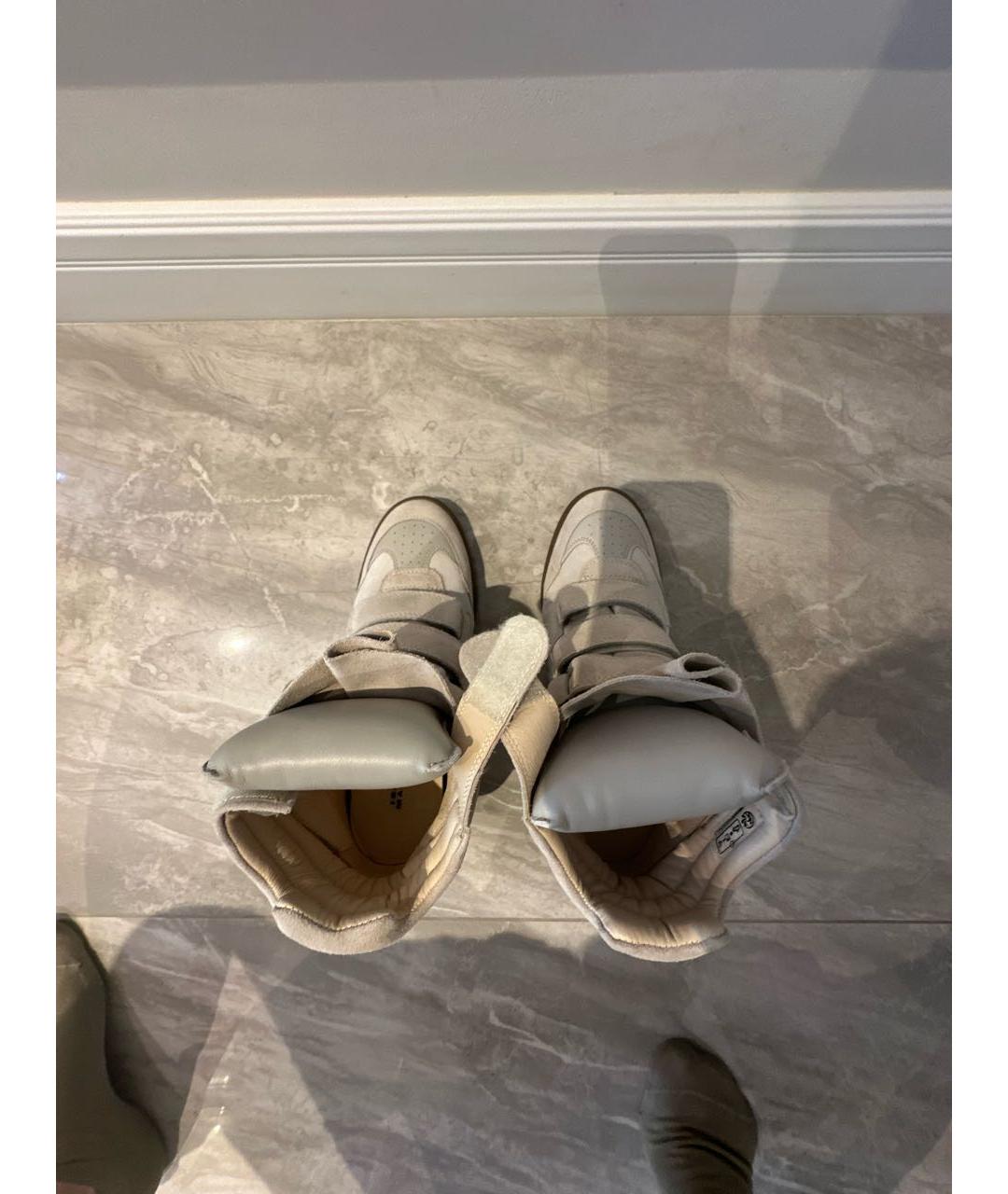 ISABEL MARANT Бежевые замшевые кроссовки, фото 3