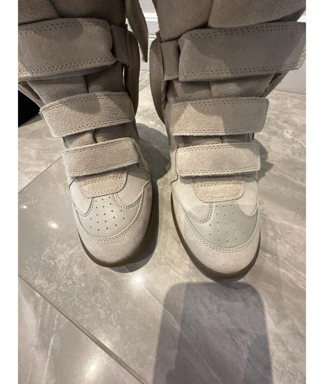 ISABEL MARANT Бежевые замшевые кроссовки, фото 7