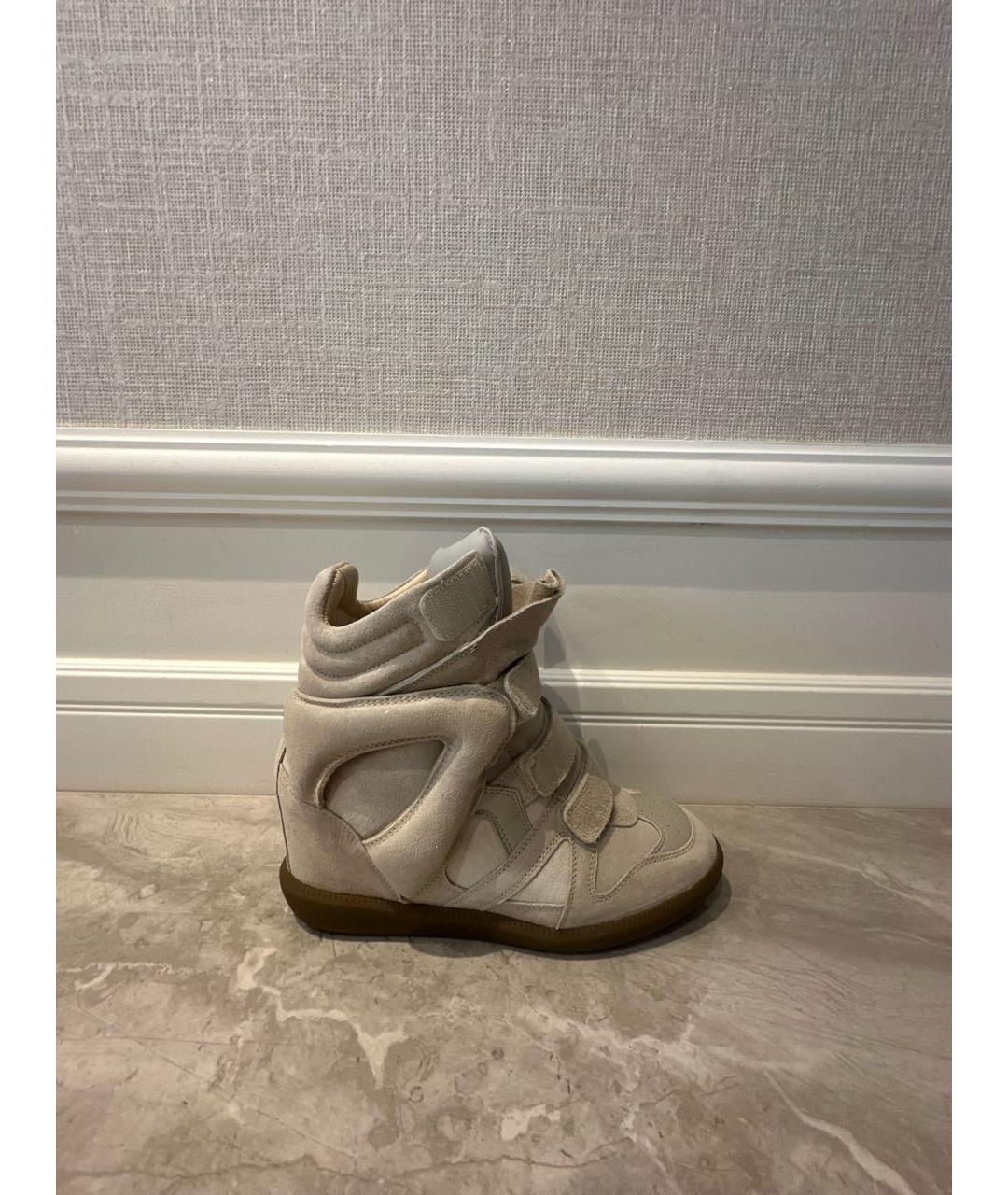 ISABEL MARANT Бежевые замшевые кроссовки, фото 9