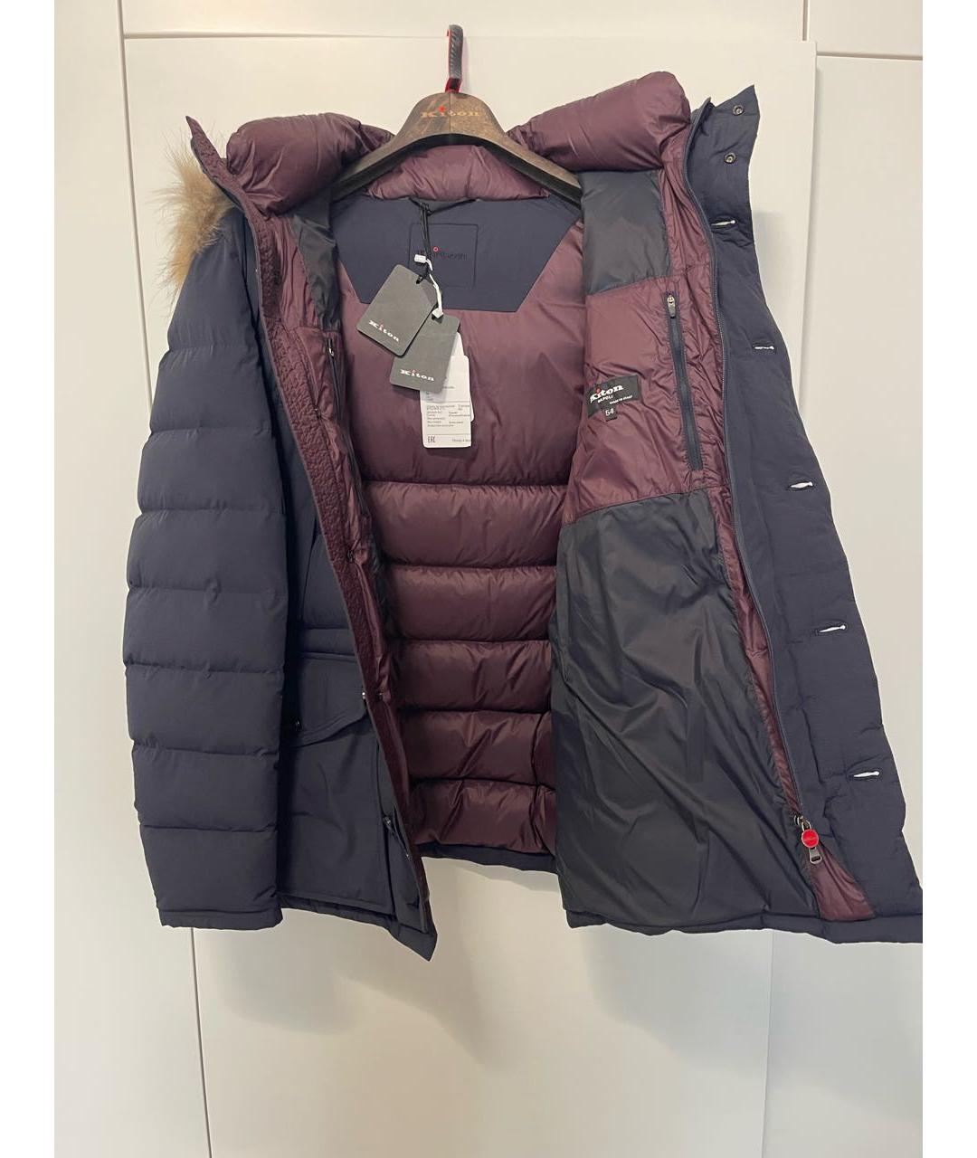 KITON Темно-синий полиамидовый пуховик, фото 2