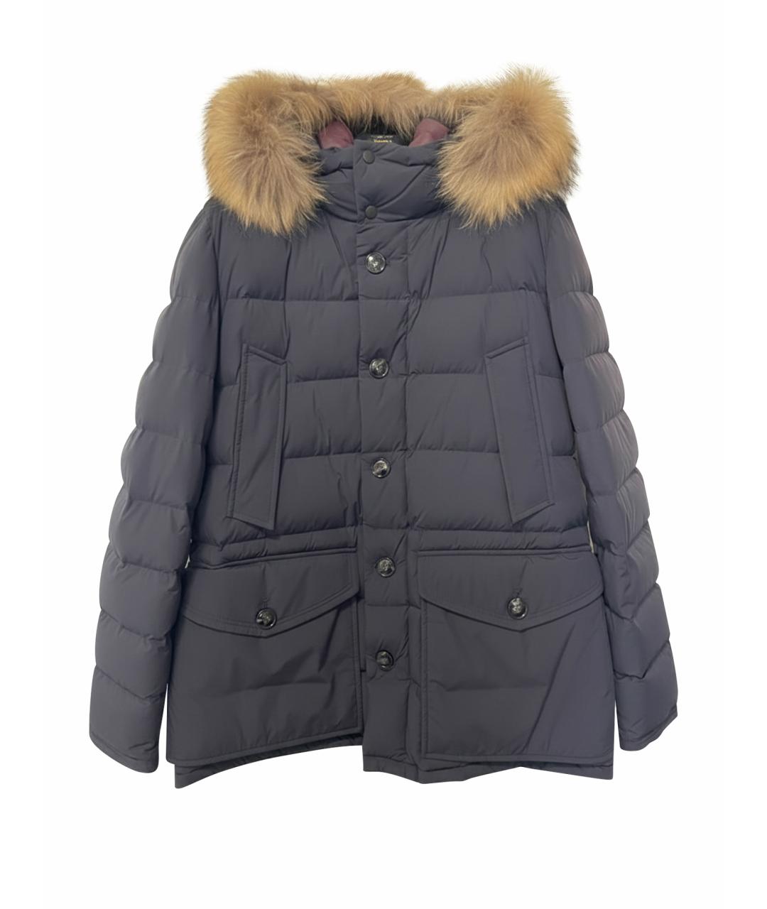 KITON Темно-синий полиамидовый пуховик, фото 1