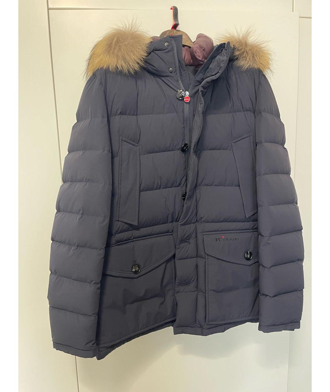 KITON Темно-синий полиамидовый пуховик, фото 3