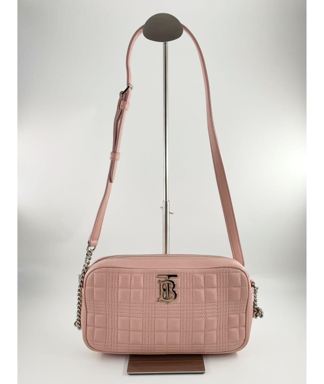 BURBERRY Розовая кожаная сумка через плечо, фото 2