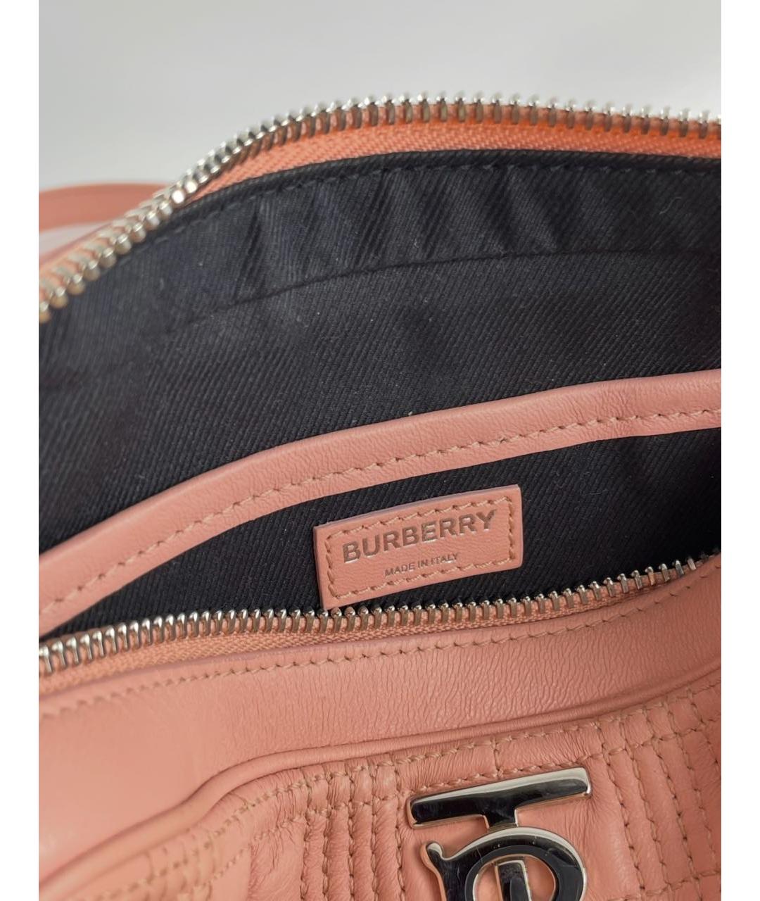 BURBERRY Розовая кожаная сумка через плечо, фото 6
