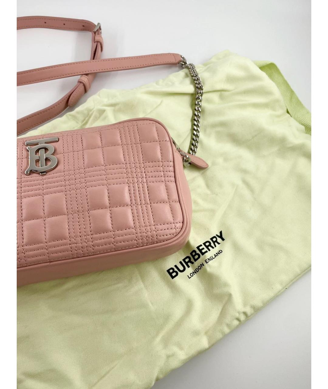 BURBERRY Розовая кожаная сумка через плечо, фото 5