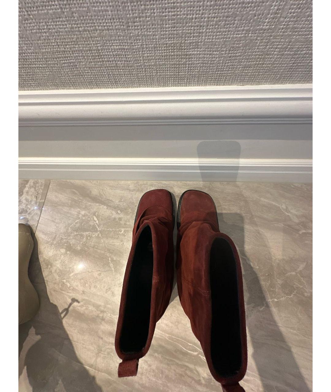 THE ATTICO Бордовые замшевые полусапоги, фото 3