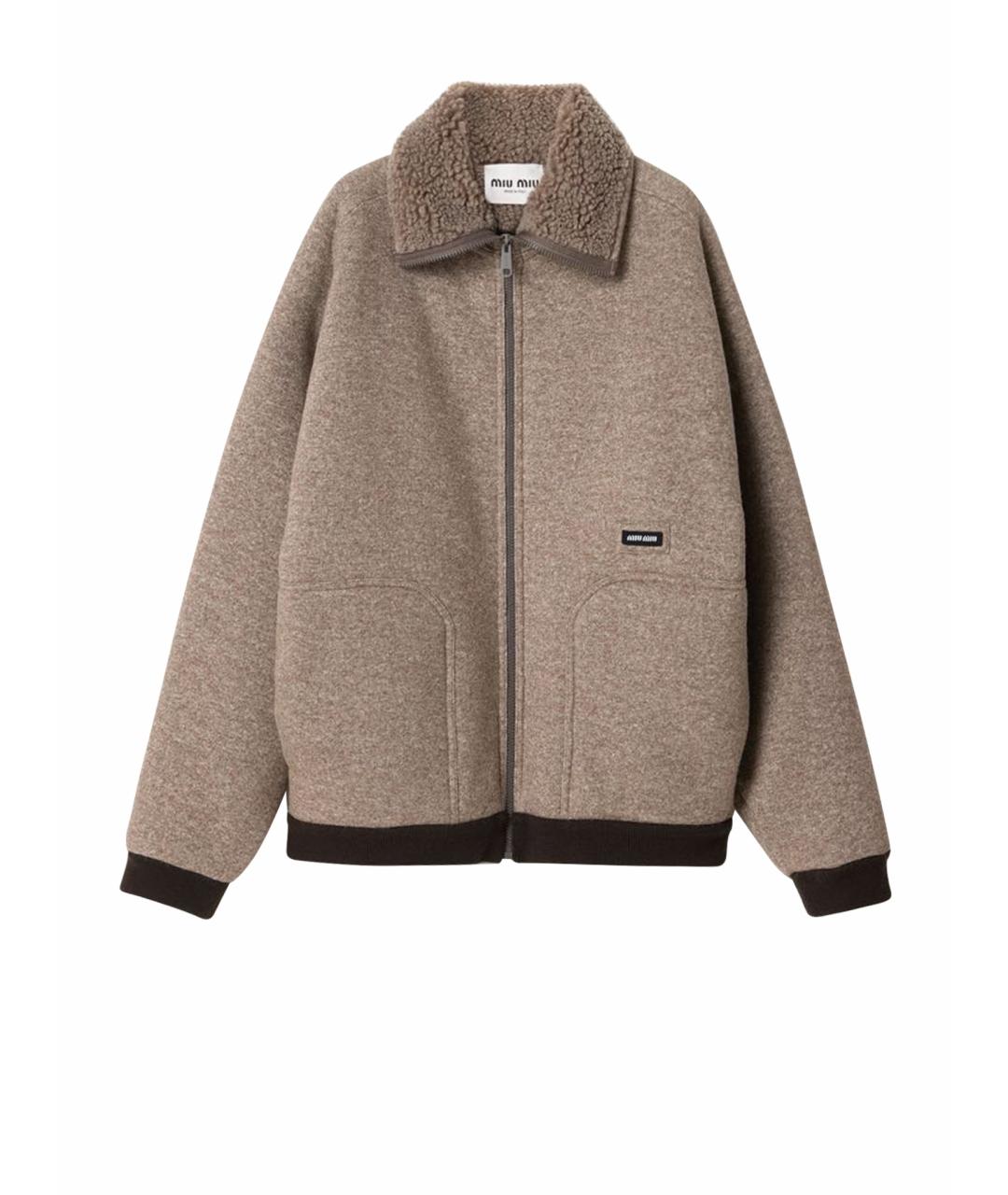 MIU MIU Бежевая шерстяная куртка, фото 1